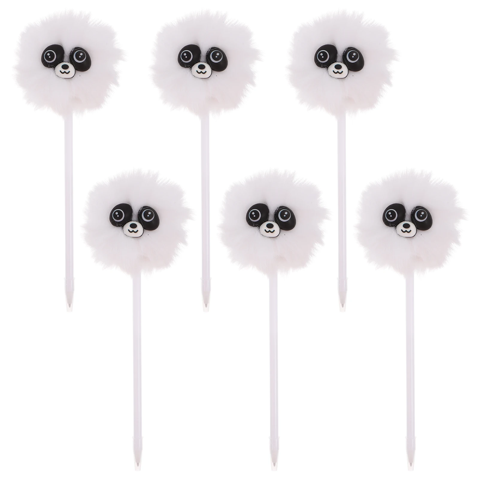 

6pcs Adorable Ball Kawaii Pen Novelty Ballpoint For Students Cute Writing Pens Pom Pom Toppers Decorative Pens For Girls Kids