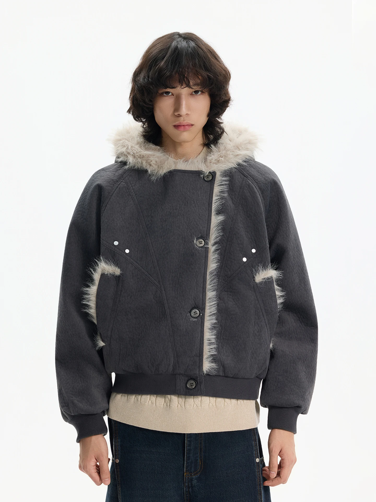 Fashion Jackets Men 2025 Winter New Thickened Warm Pocket Decoration Parkas Jackets Male Long Sleeve Solid Color Hoodies Parkas