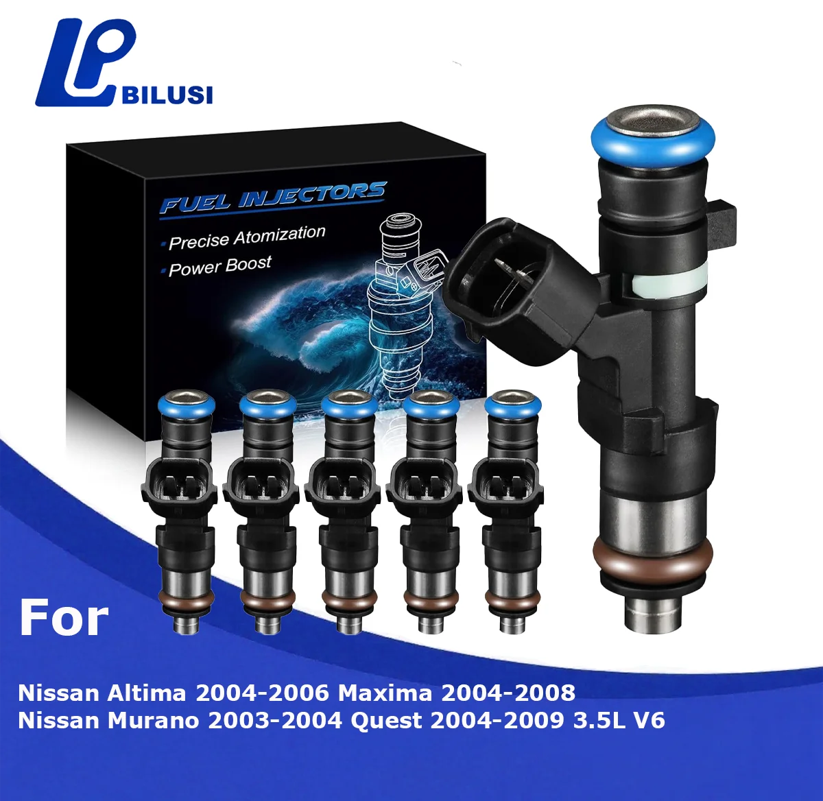 

Bilusi 0280158005 Fuel Injectors for Nissan Altima 2004-2006 Maxima 2004-2008 Murano 2003-2004 Quest 2004-2009 3.5L V6 842-12297