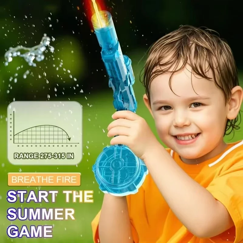 New Electric Water Gun With light Sprays Flame Effect Automatic Sensor Lights Summer Outdoor Beach Shooting  Game Toy For Kids