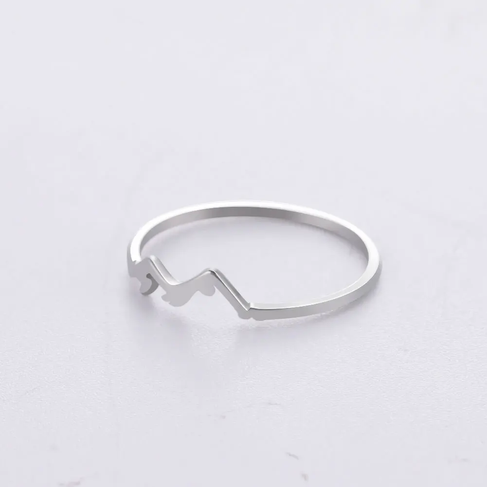 Lucktune Einfache Meereswellen-Ringe für Frauen, Edelstahl, trendige geometrische Ozean-Surf-Fingerringe, Schmuck, Hochzeit, Muttergeschenke – Detail 24