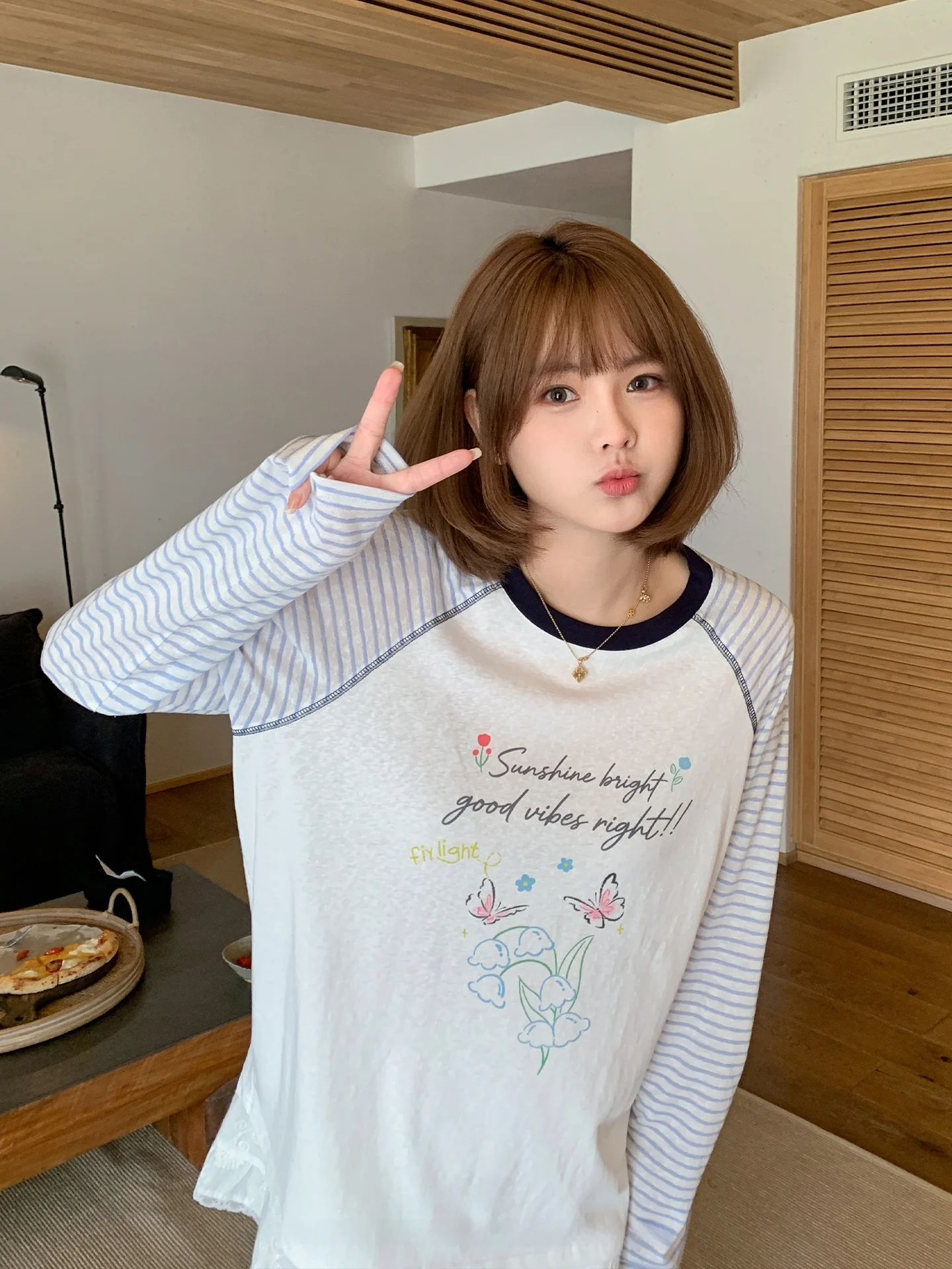 

New Arrival Large Size Women's T-irt Sun Protection Long Sve Striped Print Casual Sle Cotton Polyester Blend round Ne