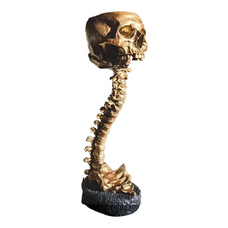 Spine Stand Skull Planter Indoor Plants & Flowers Serving Bowl Skeleton Home Decor Goth Spooky Decor Halloween Style Skull Head