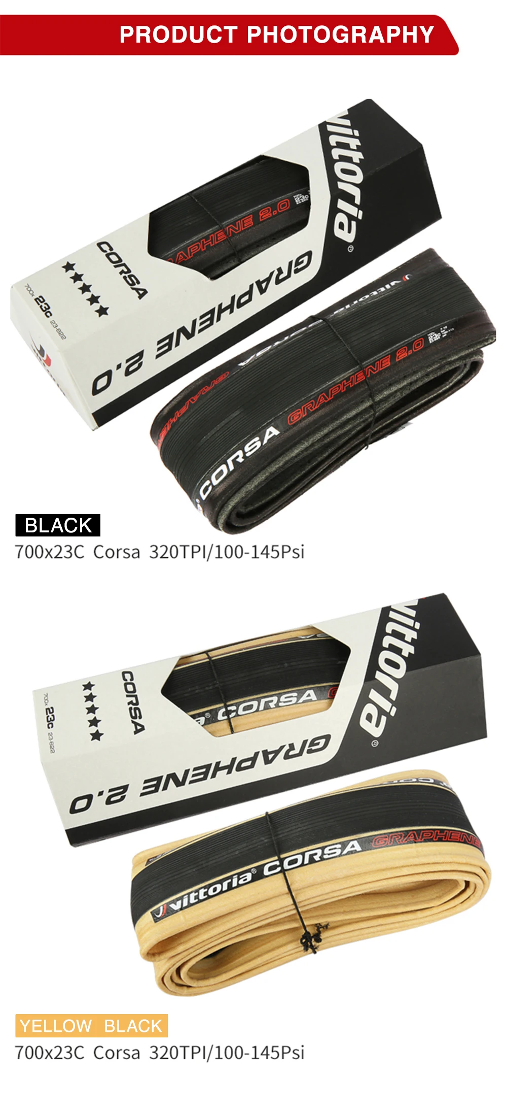 Vittoria CORSA Control 700×25C /28C/30C Graphene 2.0 320 TPI Turmeric Road Bike Tire Clincher Folding 700C Tires
