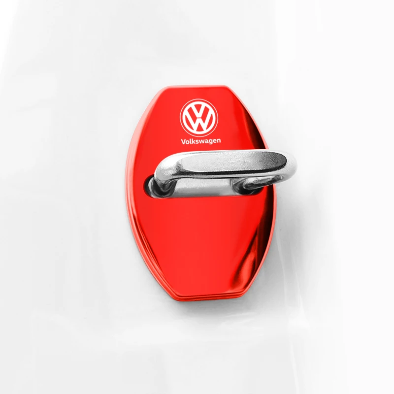 4Pcs Stainless Steel Car Door Lock Buckle Cover Accessories For VW GTI Polo Golf Passat Tiguan Arteon Touareg Taigo Caddy Jetta