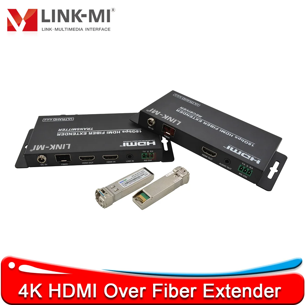 

HDMI 2.0b Fiber Extender 1000m, 4K@60Hz,HDR Audio, Support IR,RS-232, Single/Multi-Mode, 18Gbps, HDCP2.2 for Home Theater