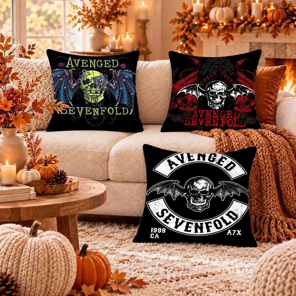 Rock Band A-Avenged Sevenfold Cushion Cover Soft Plush Cushion Case Throw Pillowcase Cozy Home Sofa Bed Living Room Decor