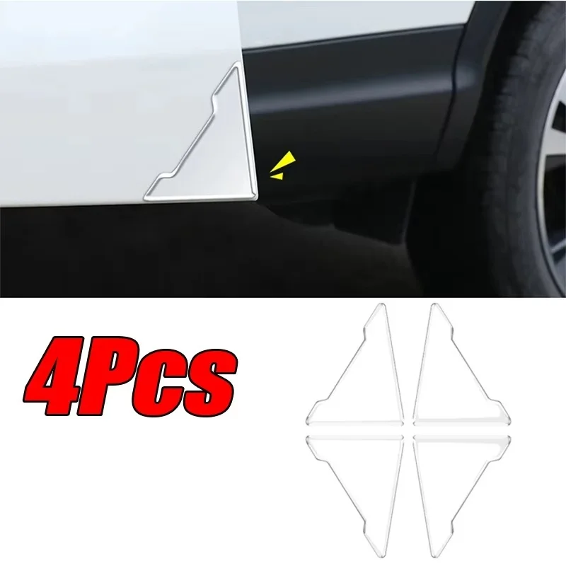 Universal Transparent Car Door Corner Covers Self-adhesive Anti-collision Anti-Scratch Silicone Stickers Car Accessories 4Pcs