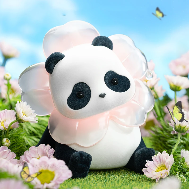 

Floral Panda Panda Rollpvc Action Figure Kawaii Ornaments 100% Original Genuine Collection Model Doll Toys Real Shot