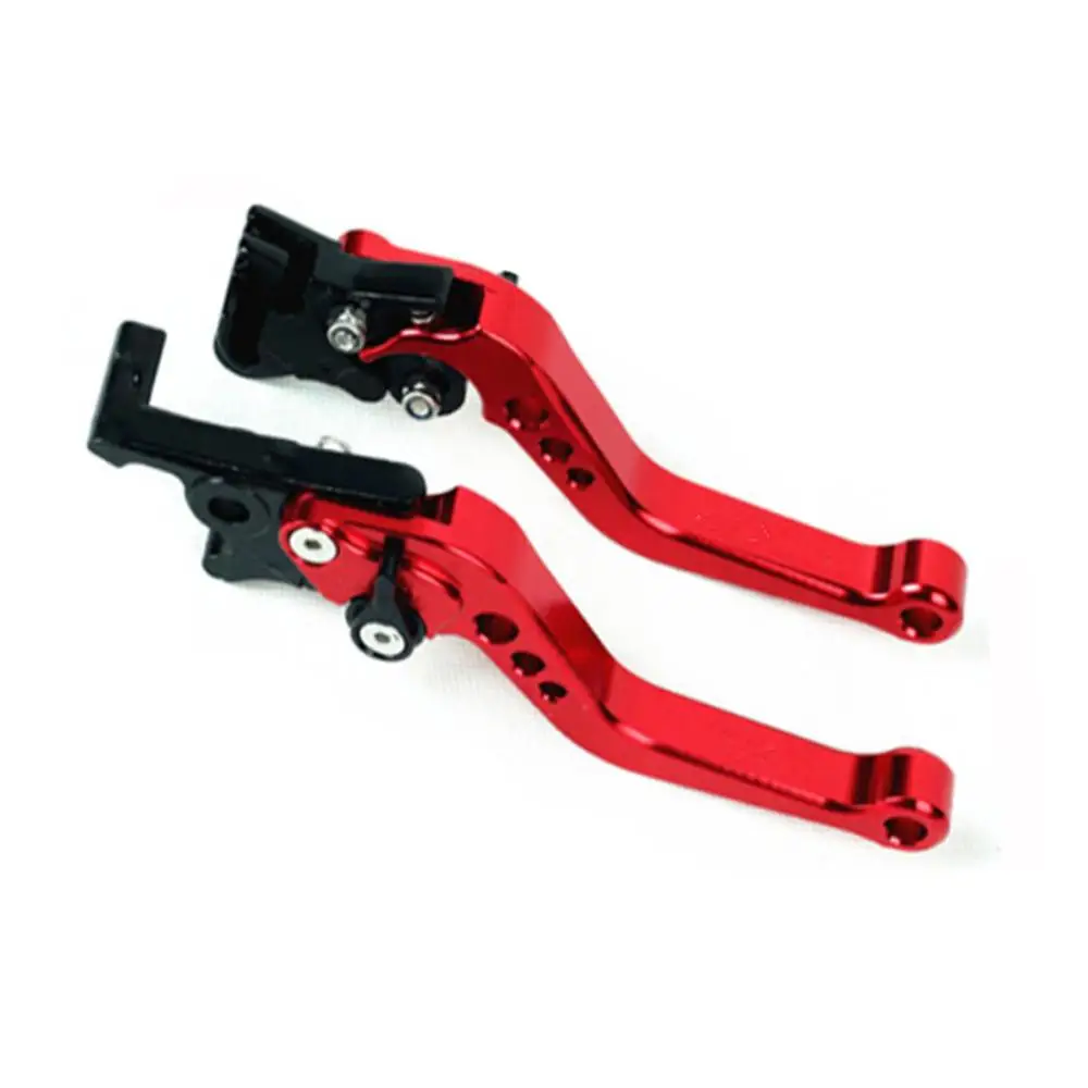 1 زوج أحمر-أسود GY6 دراجة نارية قابل للتعديل مكبح قرصي مخلب رافعة مقبض قبضة