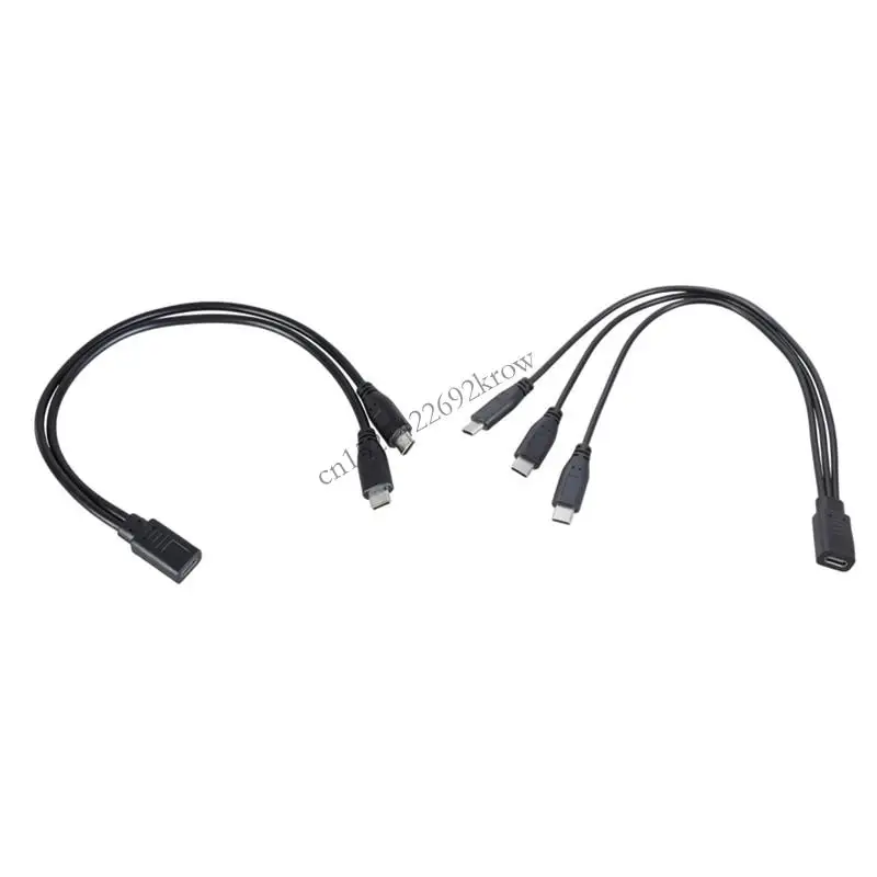 multiple Device Type C Splitter Cable 3 Port Simultaneous Charging for Home