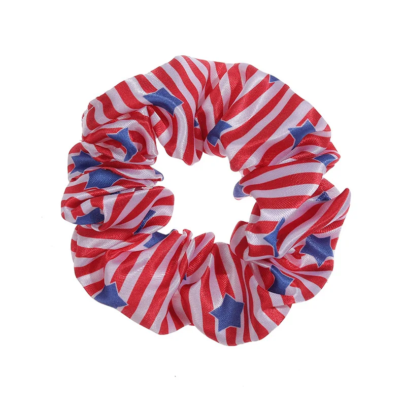 7PCS American Flag Hair Scrunchies for Women Red Blue Hair Tie Independence Day Elastics Hair Bands 4th July Hair Accessories