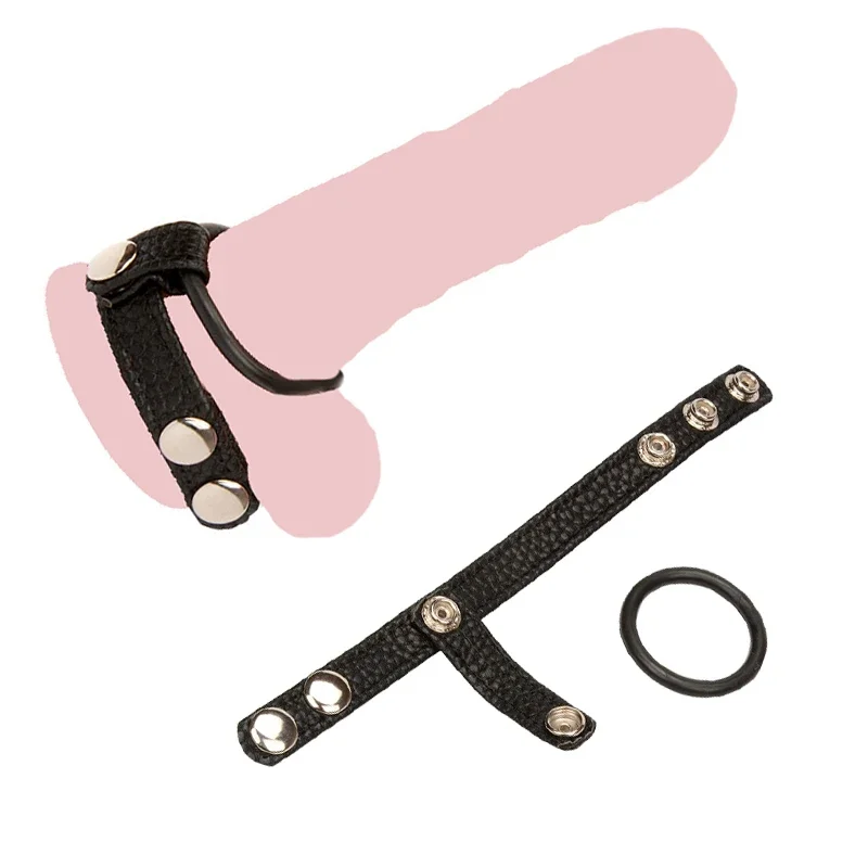 Adjustable Leather Penis Ring for Men Erectile Time Longer Cock Rings Scrotum Bondge Cage Cock Ring Sex Toys Dick Ring for Men