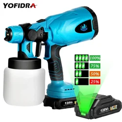 Yofidra 18V 전기 스프레이 건, 휴대용 무선 고출력 전기 페인트 분무기, Makita 18V 배터리 도구, 800 ML 42000rpm