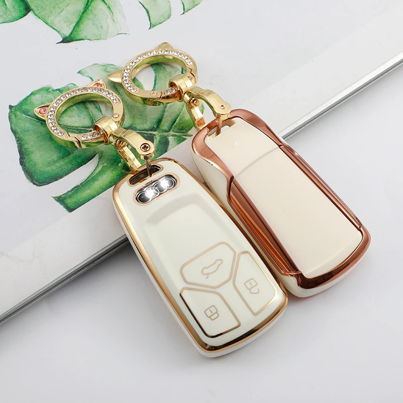 

TPU Phnom Penh Car Key Cover Case Shell For Audi C6 R8 A1 A3 Q3 A4 A5 Q5 A6 S6 A7 B6 B7 B8 8P 8V 8L TT RS Sline Car Accessories