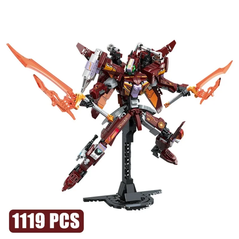 1000+Pcs Mechanical Armor Robot Phoenix Fighter Aircraft Model Building Blocks Assembly Mecha Action Figures Brick Toys Boy Gift