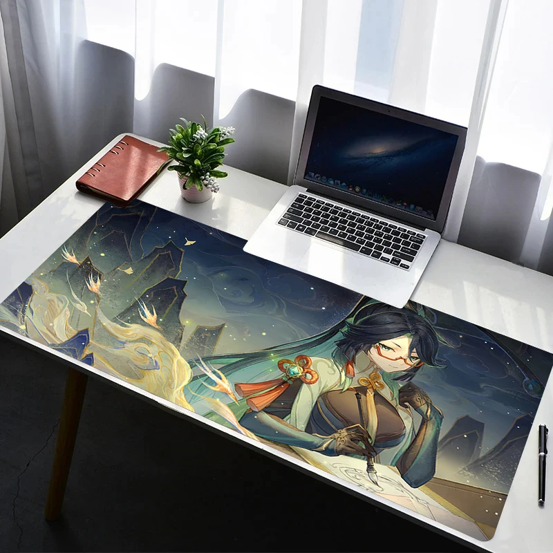 Mouse Pad Laptop Non Slip Extended Desktop Mouse Mat PC Anime Keyboard Pad Gaming Accessories G-genshin Impact Xianyun Mousepad