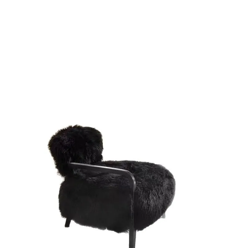 Medieval lamb wool sofa chair household size apartment living room single sofa