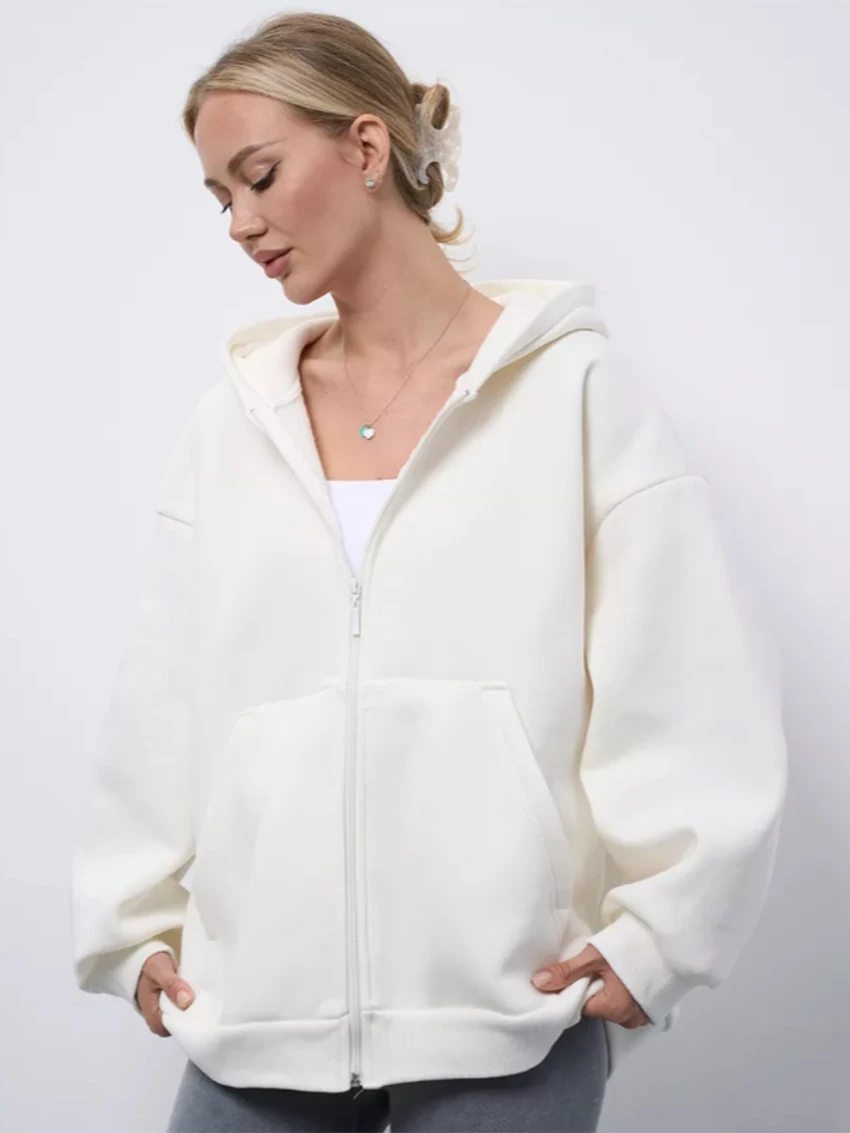 

Parc Fee Spring Loose Pink Women's Shirt 2026 Fashion Hooded Long Sleeve Shirts Elegant Classic Zipper Top Female Clothing