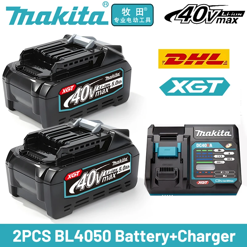 Makita 40V maximum XGT lithium battery 5.0Ah original battery 21700, suitable for BL4020, BL4025, BL4040, BL4050, BL4080 tools