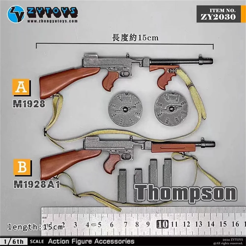 1/6 ZYTOYS M1928 Lalka żołnierza US. Figurka Thomson Mini broń Model około 15 cm nieprawdziwy dla 12-calowej figurki elementu scen DIY