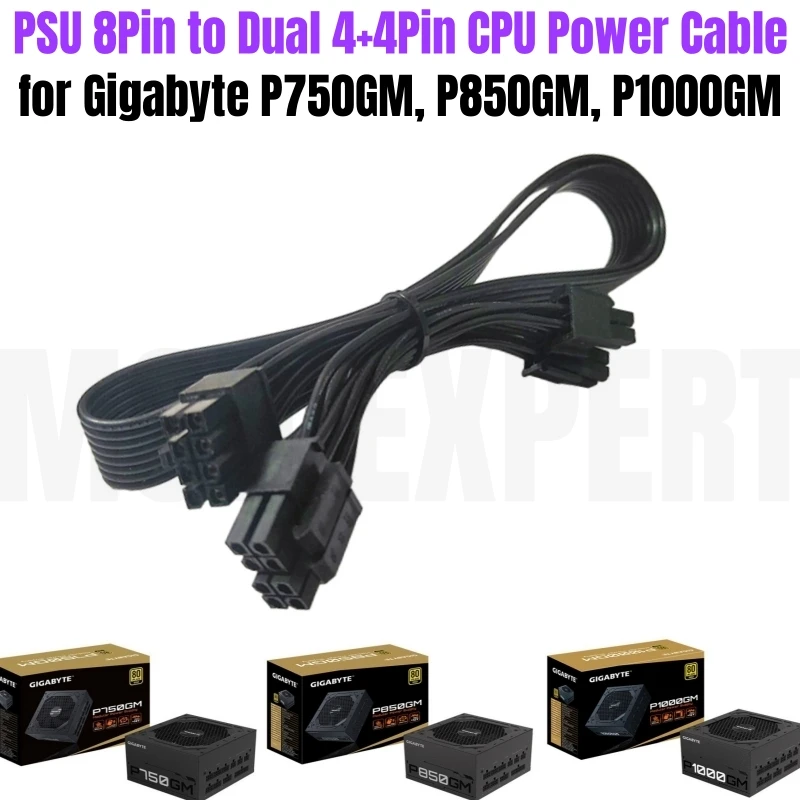 

PSU 8Pin to Dual 4+4Pin EPS12V CPU Power Supply Cable for Gigabyte GP-P750GM, GP-P850GM, GP-P1000GM Gold Modular Power Unit PSU