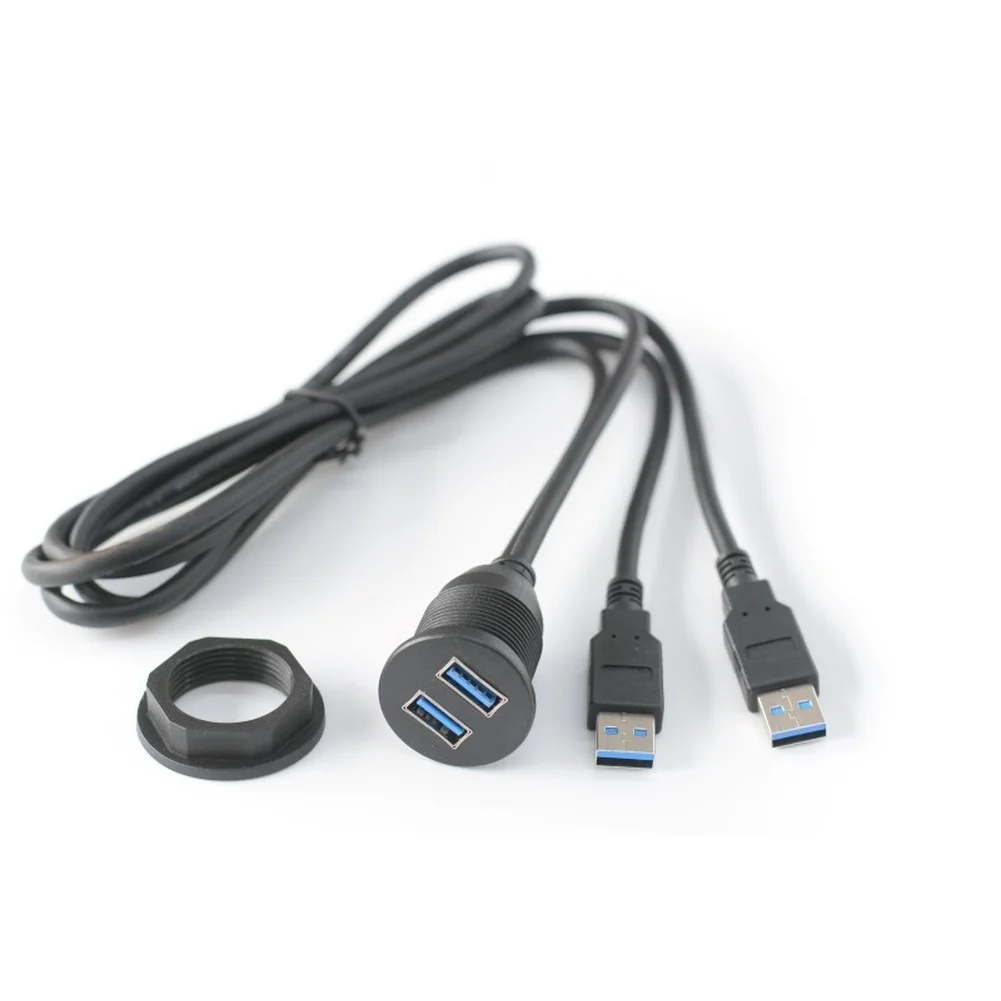 USB3.0 Dash Panel Mount Male To Female Extension Code For Car Boat Motorcycle For Convenient Charging And Data Transfer.