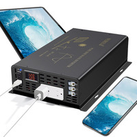 2000W Pure Sine Wave Solar Inverter USB Port Adjustable Plug Power Supply Converter 12V/24V/48V/96V/110V DC to 120V/220V/240V AC