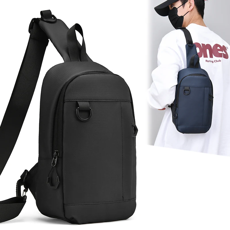 

2026 New Simple Style Men's Sling Bag Lightweight Waterproof Nylon Crossbody Chest Bag Casual Daypack for Daily Use Travel Cycli