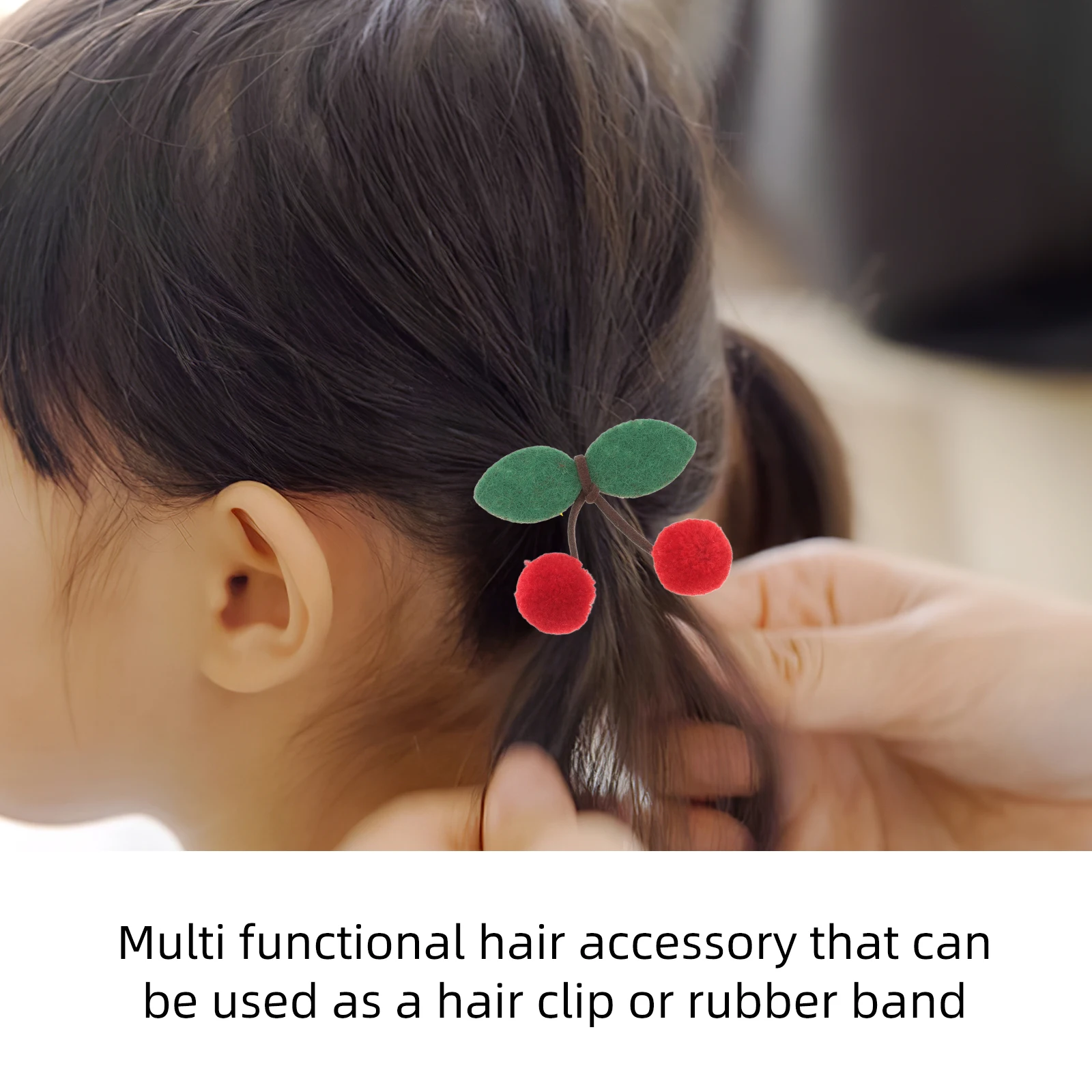 

10 Pcs Cherry Barrettes Cherries Hair Clip Bow Patches Embellishments Cherrry Clips Headgear Child