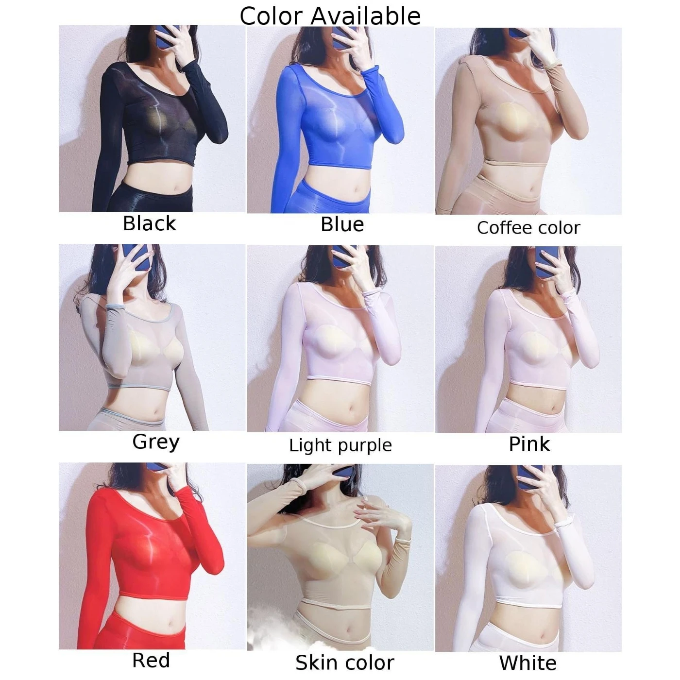 See Through Bra Long Sleeved Tops Oily Reference Applicable Gender Application Suitable Season Clothing Length