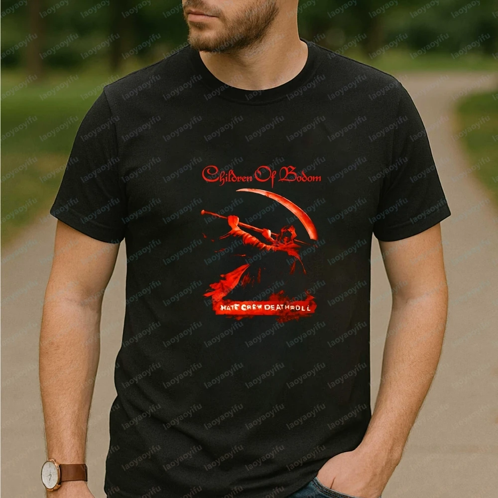 Children of Bodom Printed Shirt: Trendy Short-Sleeved Shirt Suitable for Both Men and Women, Comfortable T-Shirt Pattern
