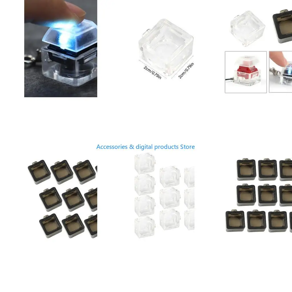 77JD Keyboard Switches Tester Set for 1-Key Switches Testing Test Tool Translucent Keychain for Office or Gaming Use