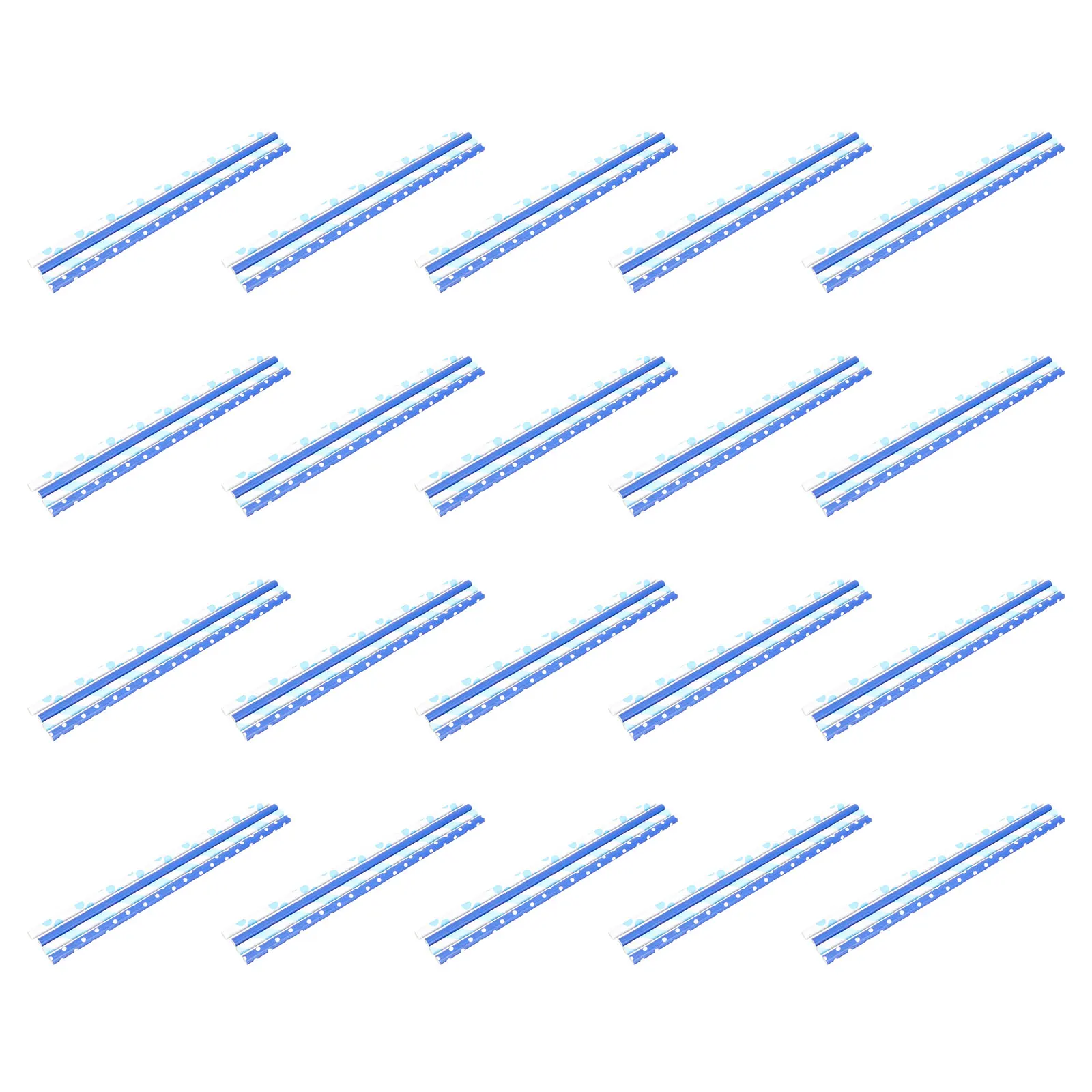 

200pcs Disposable Paper Straws Blue Party Supplies Cocktail Stripe Cold Drink Juice Summer Birthday Gathering Kitchen Bar