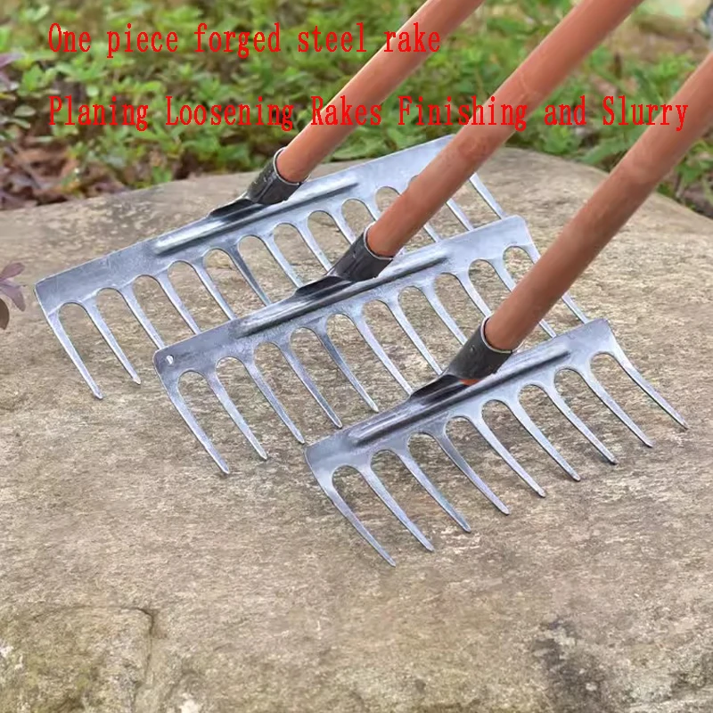 Manganese steel integrated rake rake grass loose soil rake farm tools weeding nail rake farm tools