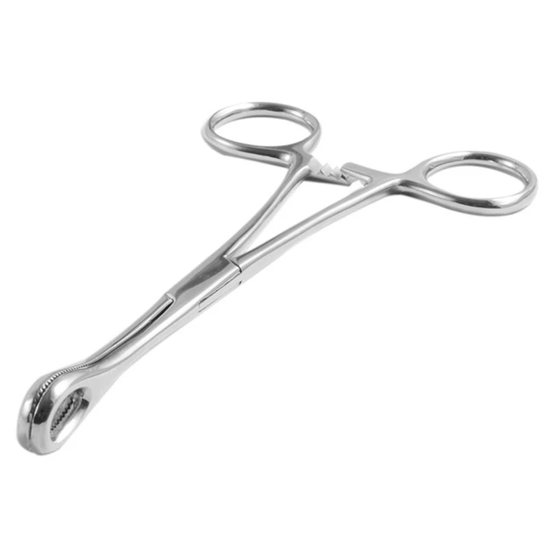 T19C Piercing Forceps Tool Triangle Open Plier Clamp Stainless Steel Body For Ear Lip Nose Tongue