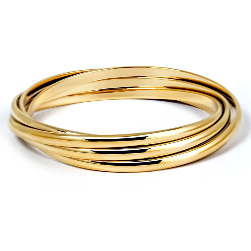 VAROLE Superimposed Circle Bracelet For Women Plated Gold Bangle Fashion Cute Elegant Jewelry Graduation Gift