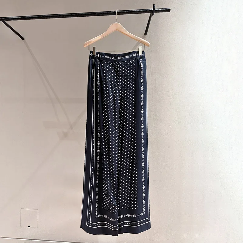 

Women Dot Prin tSet Short Sleeved Single Breasted Smooth Dress + Polo Collar Long Sleeve Shirt + Elegant Pants Spring Suit