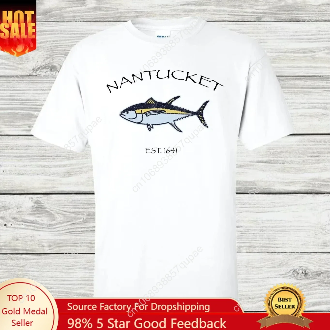 

Massachusetts Nantucket Island Resort Fishing Tuna T Shirt. New 100% Cotton Short Sleeve O-Neck T-shirt Casual Mens Top