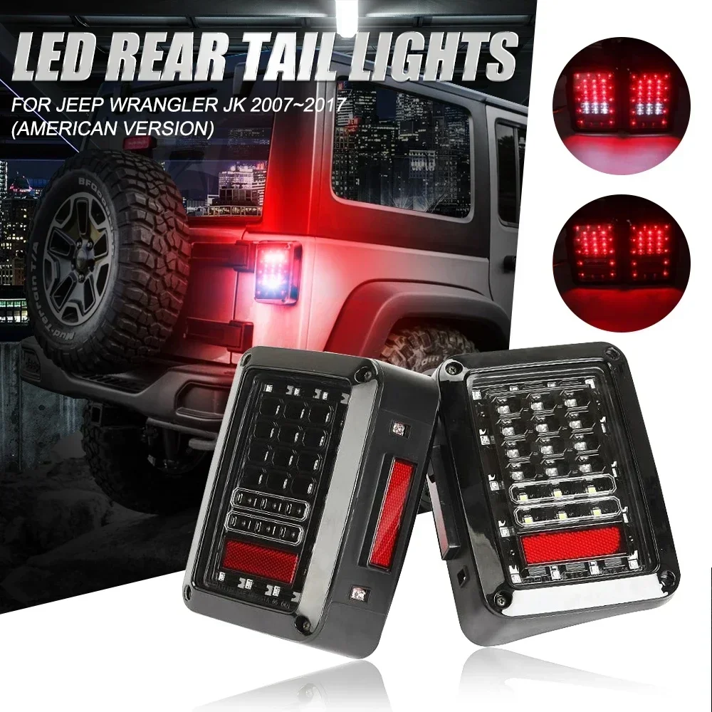 

LED Tail Lights Rear Lamps Brake Reverse DRL Turn Signal Light Lamp Assembly for Jeep Wrangler JK 2007-2017 USA /EU Version