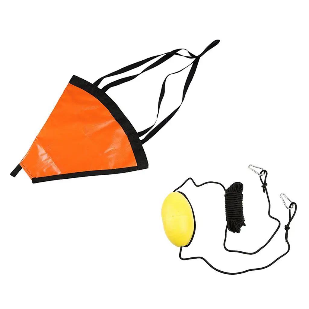 Sea Anchor Drogue + PVC Kajak 24'' Anker Abschleppseil Wurfleine für Boot