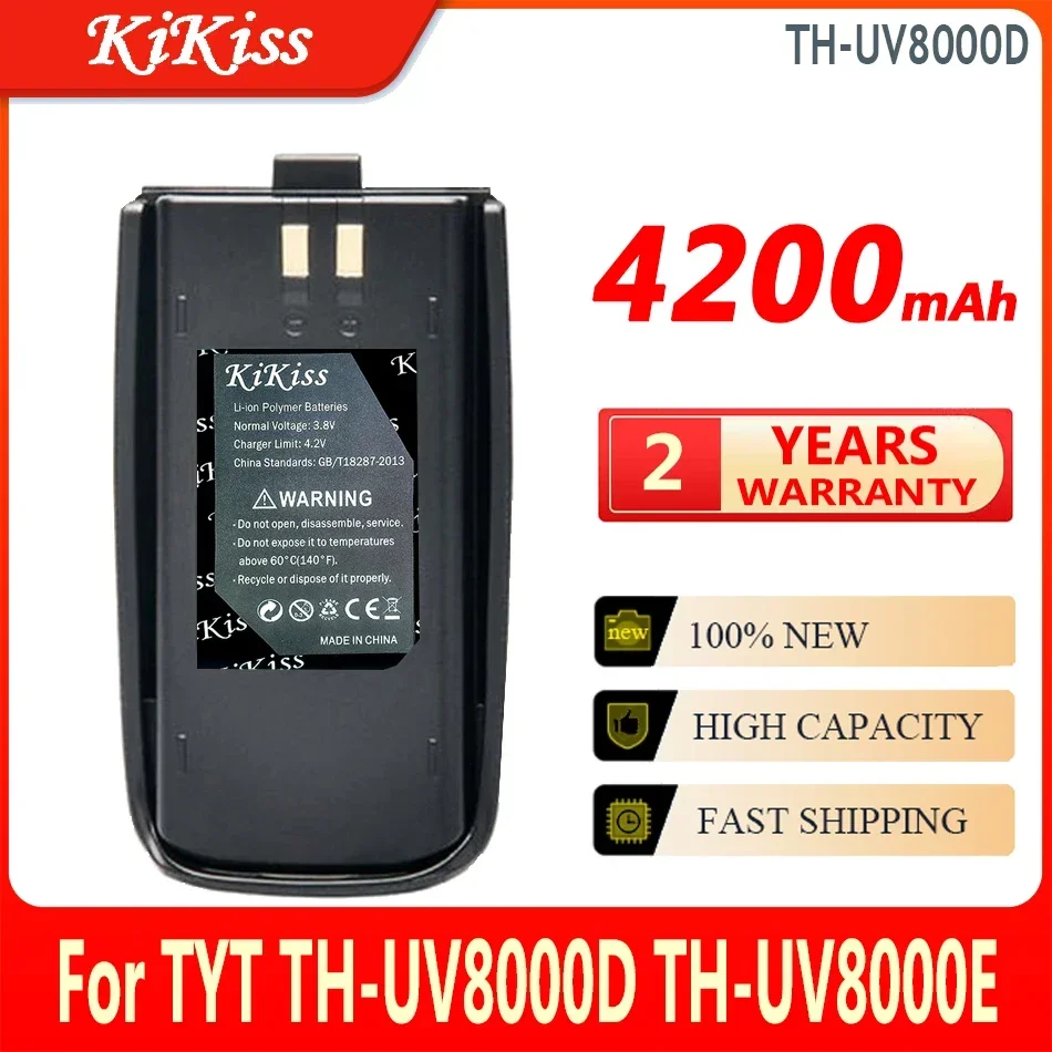 

KiKiss Li-ion Battery THUV8000D 4200mAh For TYT TH-UV8000D TH-UV8000E UV8000E TC-8000 TC-8000V Radio UV8000D Walkie Talkie