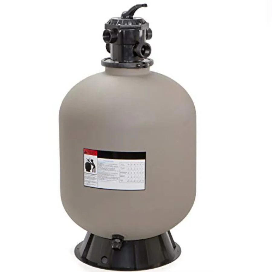 

Above-ground swimming pool sand filter system for 29, 400-gallon pools, durable polypropylene housing, gray, high-flow efficien