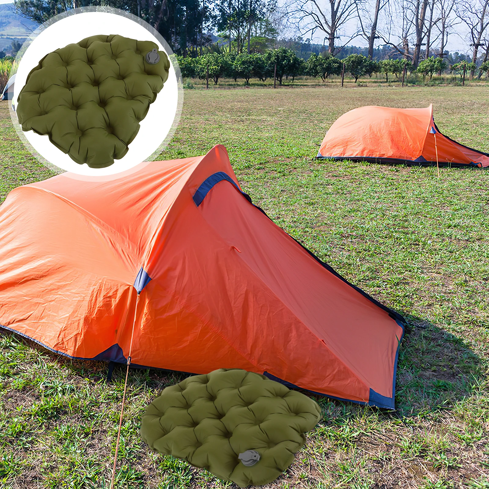 

1pcs Foldable Inflatable Seat Cushion Portable Outdoor Beach Camping Travel Lightweight TPU Nylon Compact Airplane for Picnic
