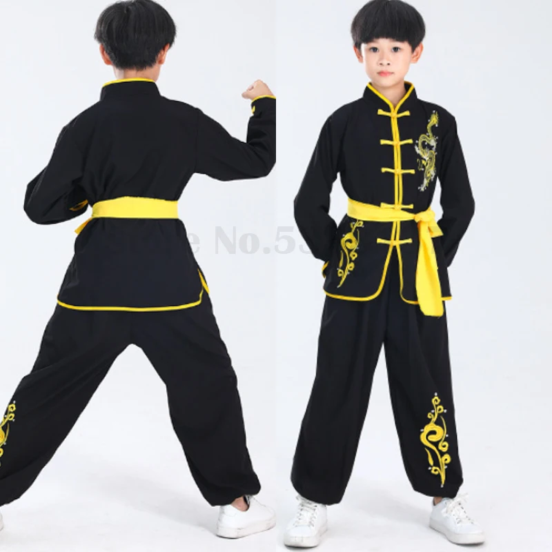 Uniforme Tai Chi Wushu para crianças e adultos, roupas Kung Fu, roupas Wing Chun, uniforme vintage chinês, manga comprida, primavera, outono