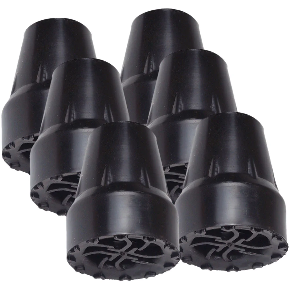 Conteras de muletas antideslizantes para puntas de bastón, cubiertas de postes gruesas, bastones de senderismo, accesorios para caminar, viaje, 6 uds.