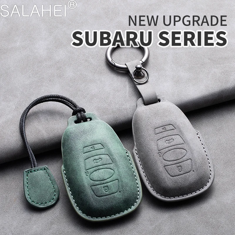 

Leather Car Remote Key Fob Cover Case Protector Holder Shell For Subaru Outback XV Forester BRZ Legacy Auto Keychain Accessories