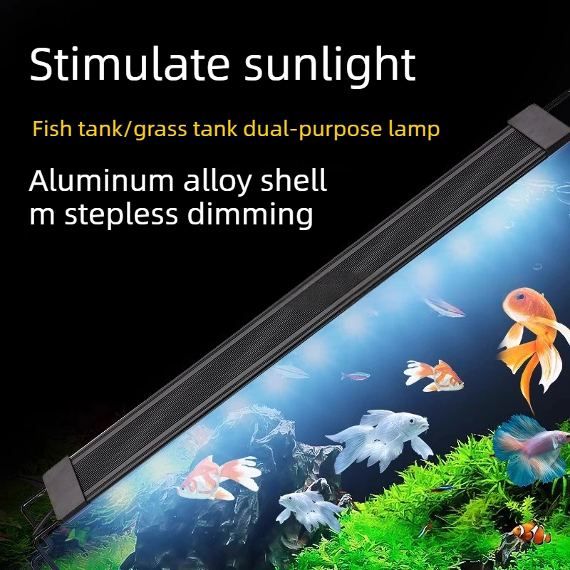 

Fish Tank Light, Full Spectrum LED Aquarium Plant Light, Saltwater Reef Light With Timer, Adjustable Brightness,Power-Off Memory