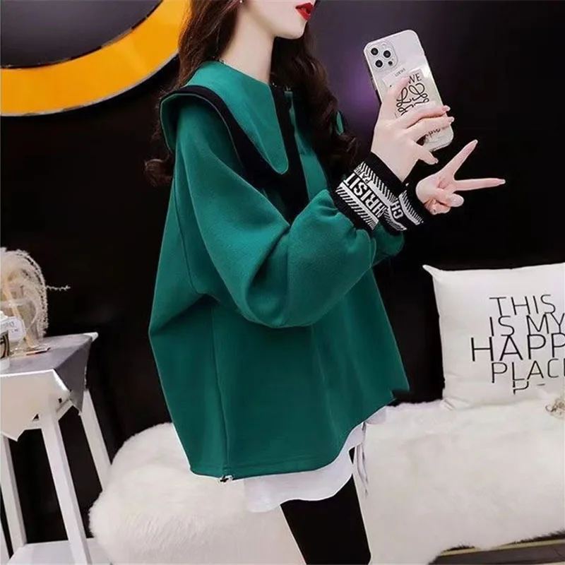 Fashion Doll Collar Hoodie Sports Shirt Female Spring Autumn Thin Women Tops Jacket 2023 New Korean Loose Coat Pullover