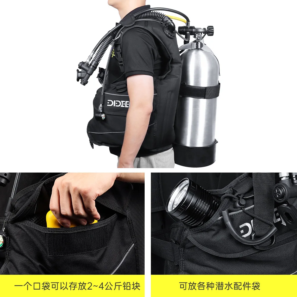 DIDEEP Veste de plongée professionnelle BCD Aqua Lung Dispositif de contrôle de la flottabilité pour plongée profonde